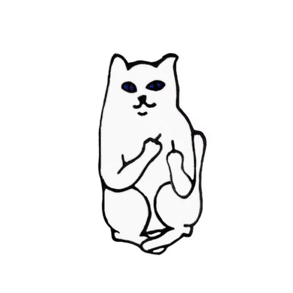 Flipping Off Cat Pin